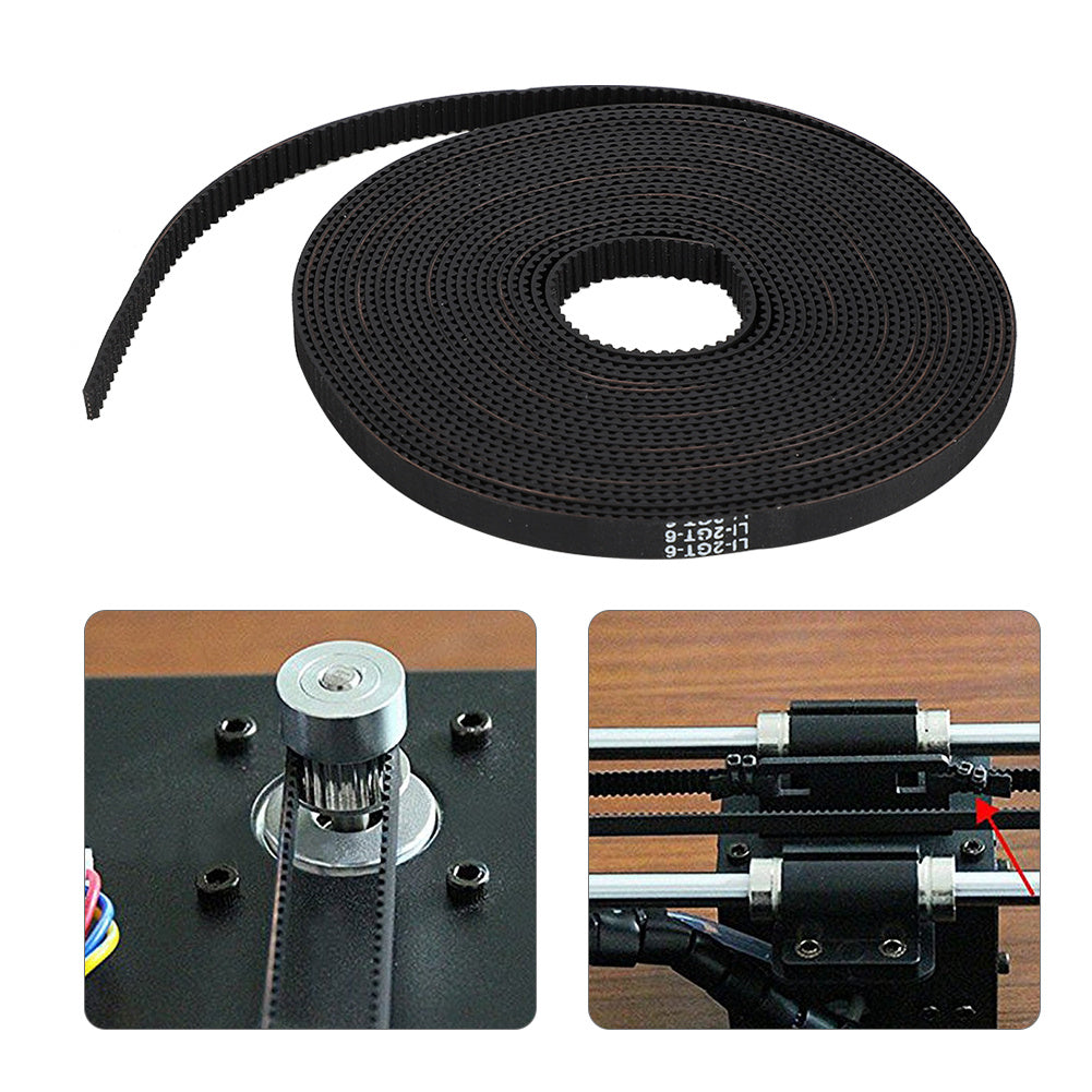 5mx6mm Black Rubber Timing Belt Synchronous Wheel Kit