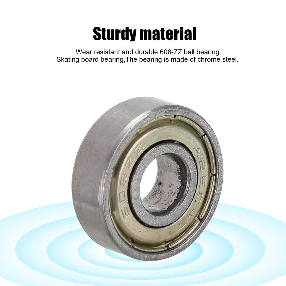 10 PCs Flange Deep Groove Chrome Steel Bearing 608ZZ